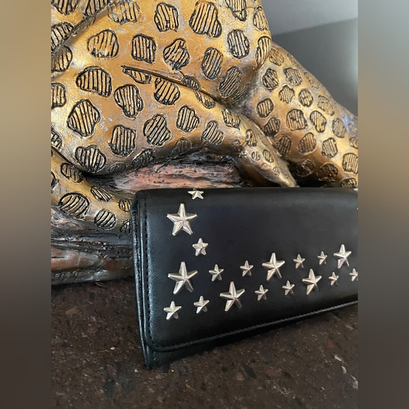 Jimmy Choo Black Wallet with Silver Stars - Picture 5 of 15